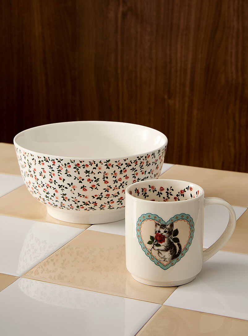 Simons Maison Off White Retro cat heart mug