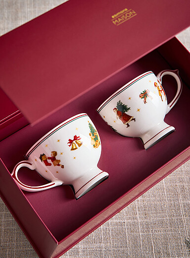 L'ensemble tasses No&euml;l retro Ensemble de 2 <b>Collection de No&euml;l</b>