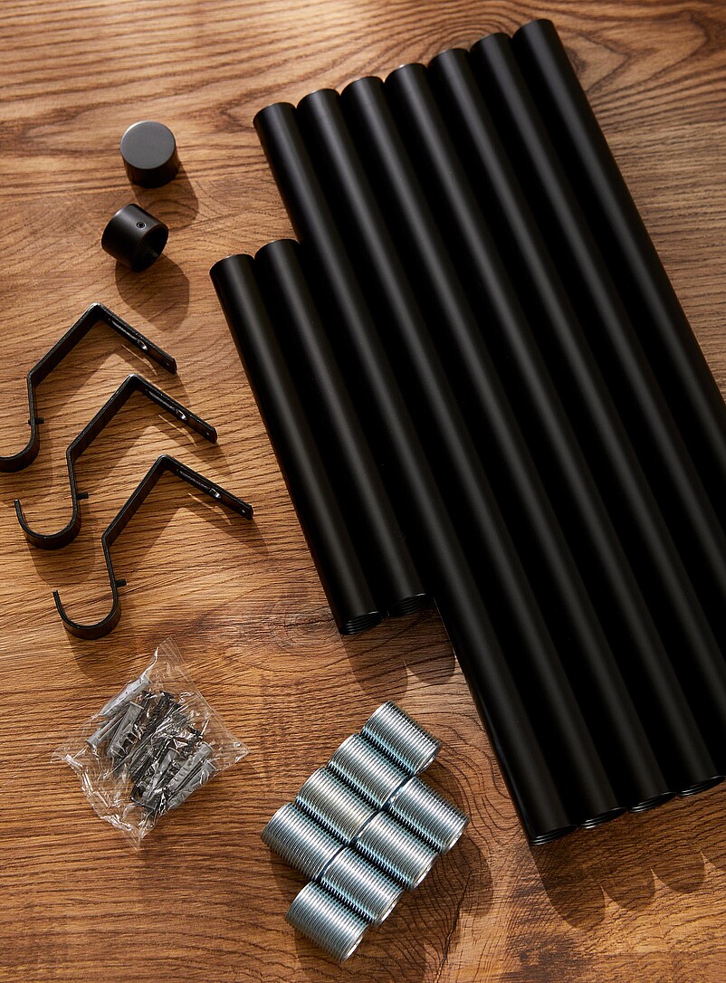 Adjustable black curtain rod 67-340 cm product image 2
