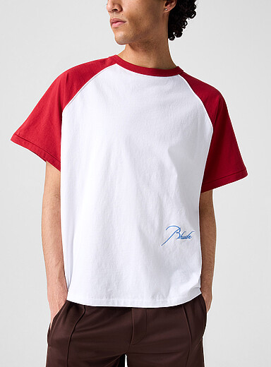 Rhude White Back logo boxy-fit baseball T-shirt for men