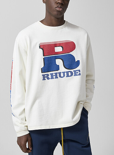 Distressed logo long-sleeve T-shirt