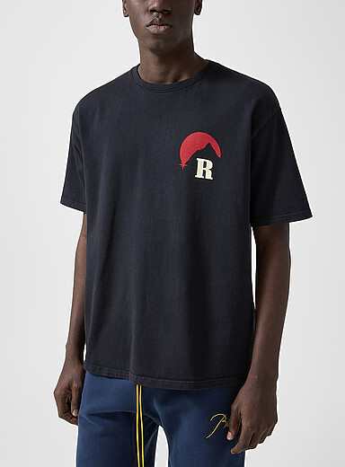 Rhude: Le t-shirt imprim&eacute; Moonlight Regatta Noir pour homme