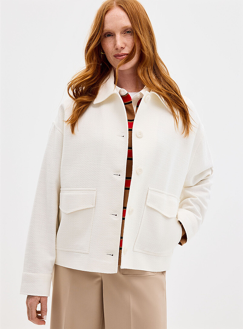 Flap pockets tweed overshirt product image (primary)