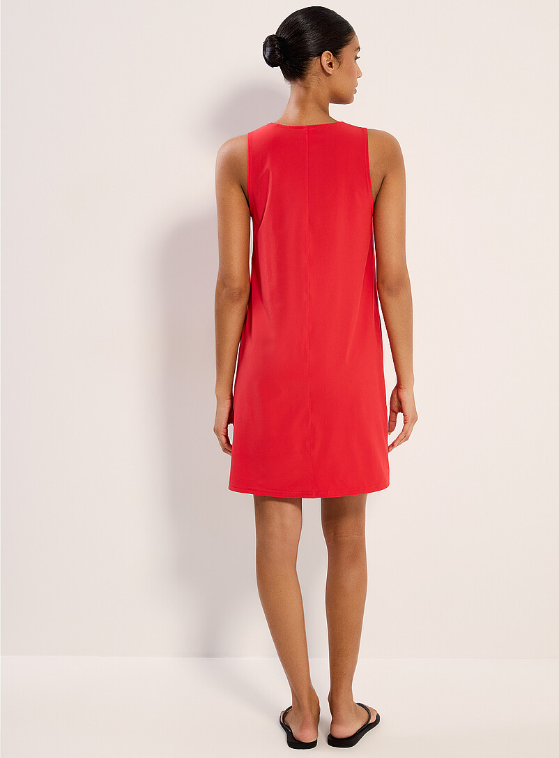 Lol&euml;: La robe droite sans manches Olivie Rouge pour femme