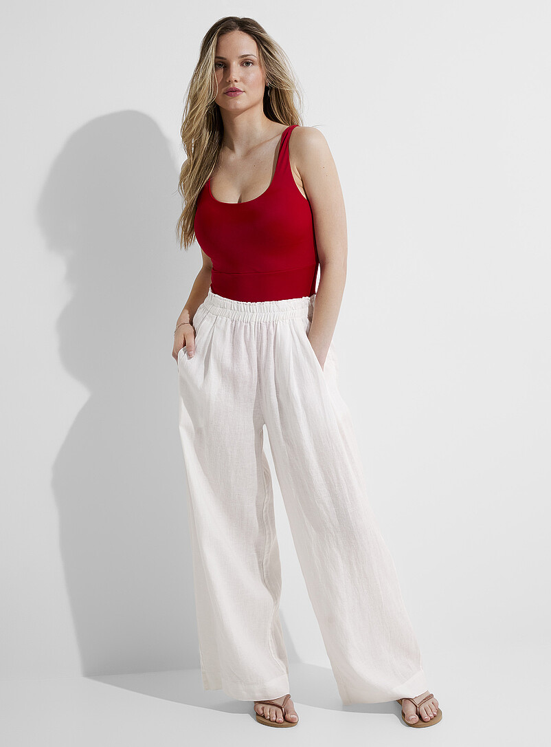Wide Lin White wide-leg linen pant | Left On Friday | | Simons