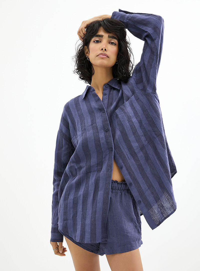 Cute Striped Linen Short
