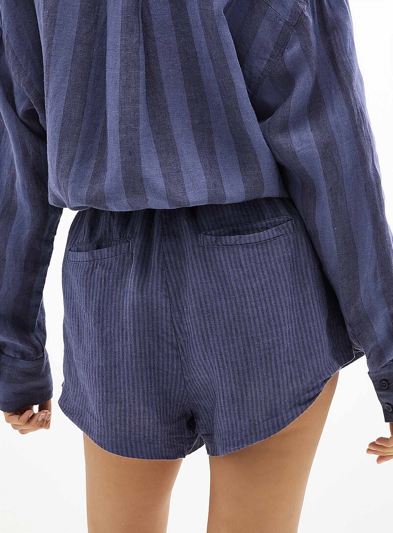 Cute striped linen short product image 3