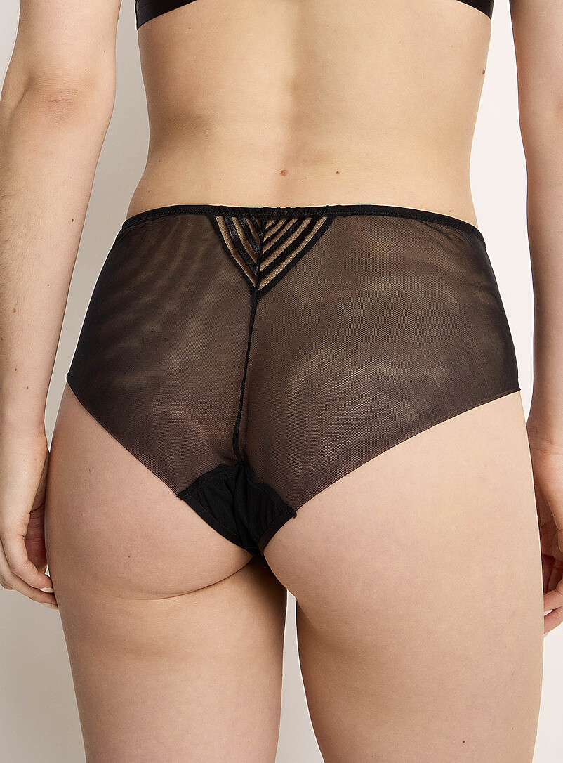 Bluebella Black Flyn embroidered high-waist cheeky Nylon and polyester for women