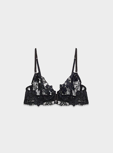Bluebella: Le plongeant diaphane brod&eacute; Alara  Noir pour femme