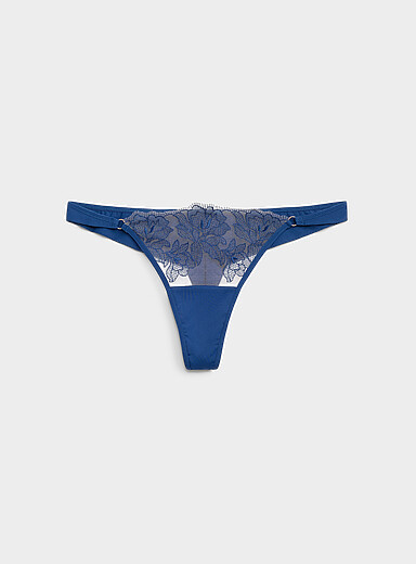 Bluebella: Le tanga tulle brod&eacute; Avery Nylon et polyester Bleu marine - Bleu nuit pour femme