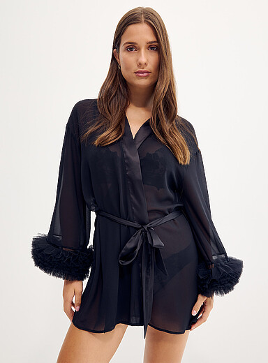 Kika ruffled cuffs flowy robe