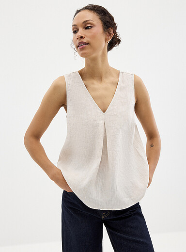 Pure linen V-neck cami