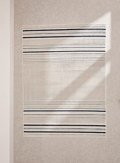Simons Maison Patterned Blue Accent stripes indoor-outdoor rug See available sizes
