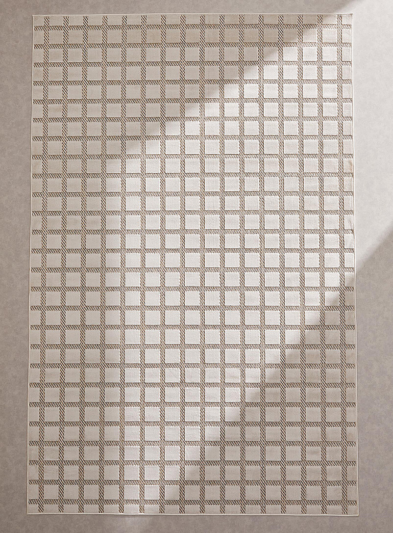 Simons Maison: Le tapis int&eacute;rieur et ext&eacute;rieur beige quadrill&eacute; Voir nos formats offerts Ivoire - Beige cr&egrave;me