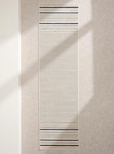 Simons Maison: Le tapis de couloir int&eacute;rieur et ext&eacute;rieur rayures accent Voir nos formats offerts Bleu &agrave; motifs