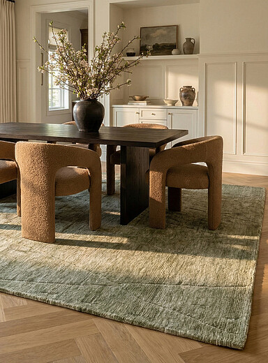 Diamond-pattern faded olive rug See available sizes | Simons Maison ...