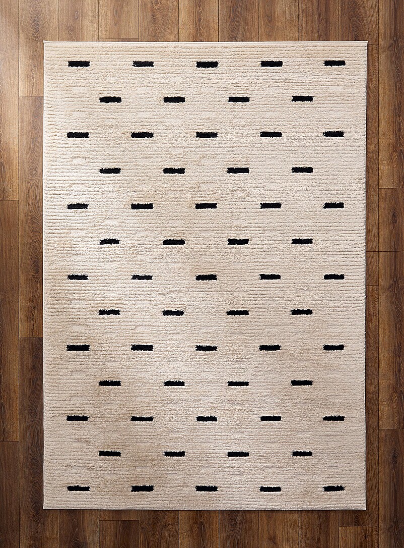 Flowing Dashes Rug Pattern Black dashes cream-coloured rug See available sizes | Simons Maison ...