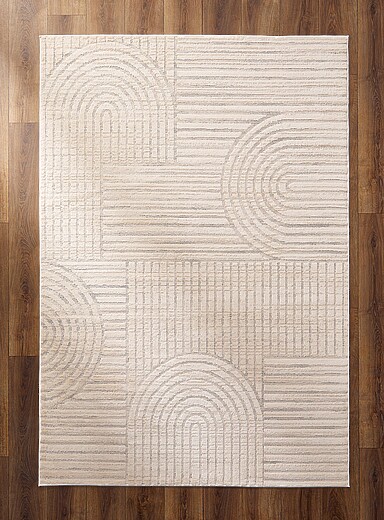 Simons Maison: Le tapis lignes g&eacute;om&eacute;triques modernes Voir nos formats offerts Ivoire - Beige cr&egrave;me