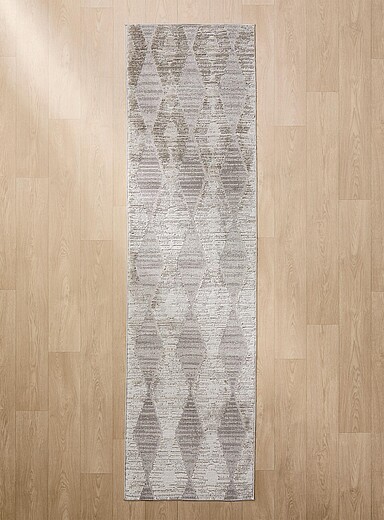 Simons Maison: Le tapis de couloir losanges gris&eacute;s 70 x 245 cm Gris