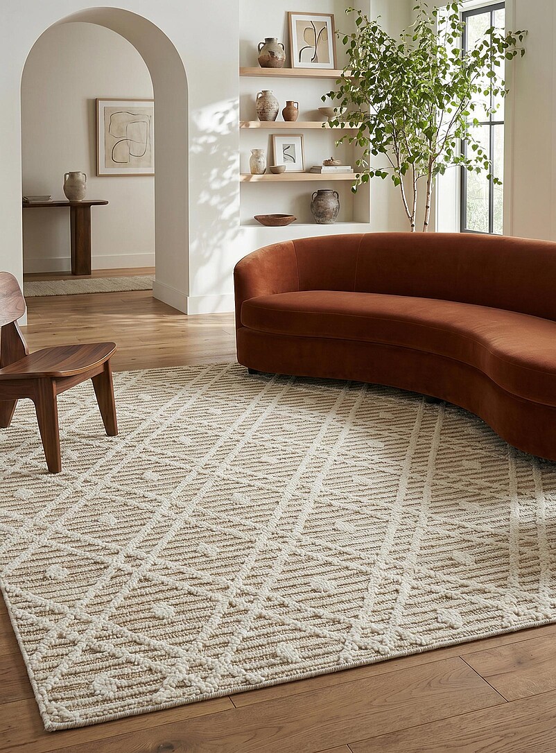 Spotlight Rug Mesh Striped mesh pattern rug See available sizes | Simons Maison | | Simons
