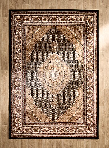 Simons Maison Patterned Black Stripes and micro-patterns rug See available sizes