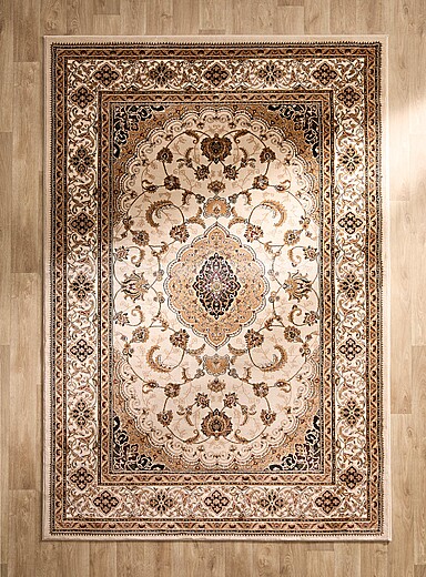 Simons Maison Patterned Ecru Ornate medallion rug See available sizes