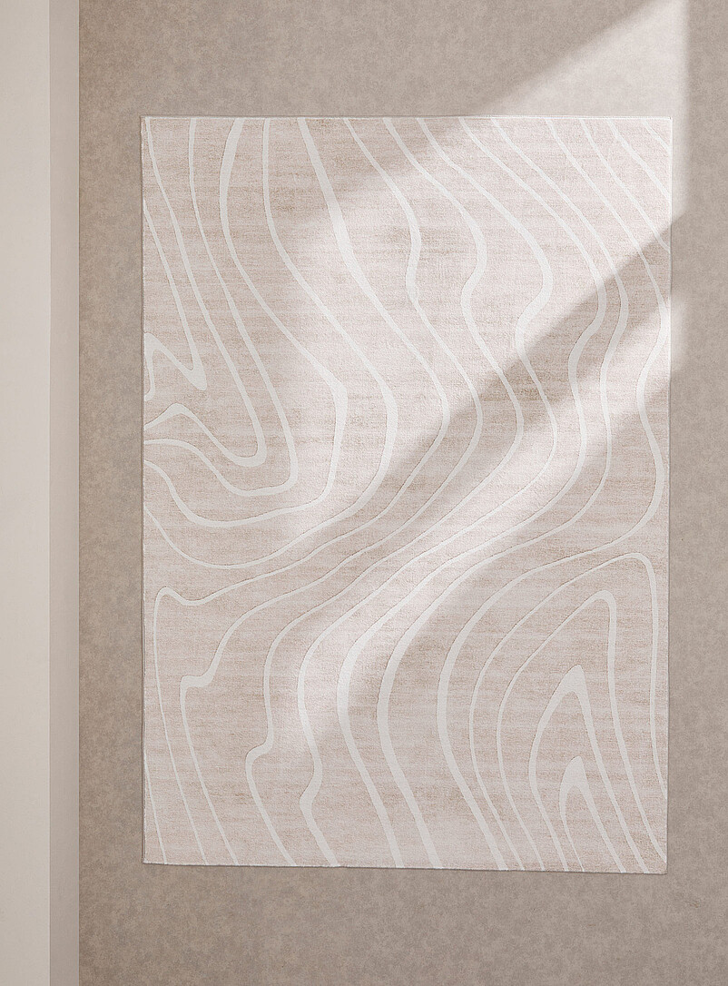 Wavy lines beige rug See available sizes product image 2