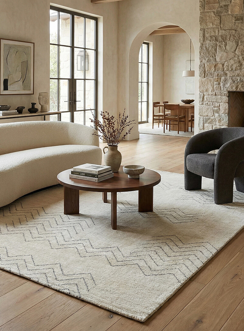 Angular Waves Beige Rug See Available Sizes