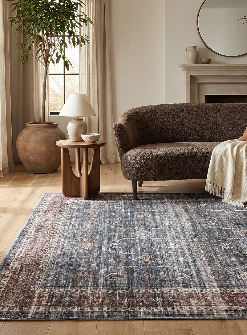 Distressed Medallions Blue Rug See Available Sizes