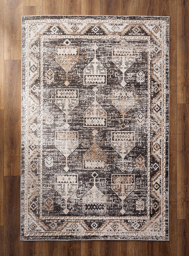 Ancient domes distressed brown rug See available sizes product image 2