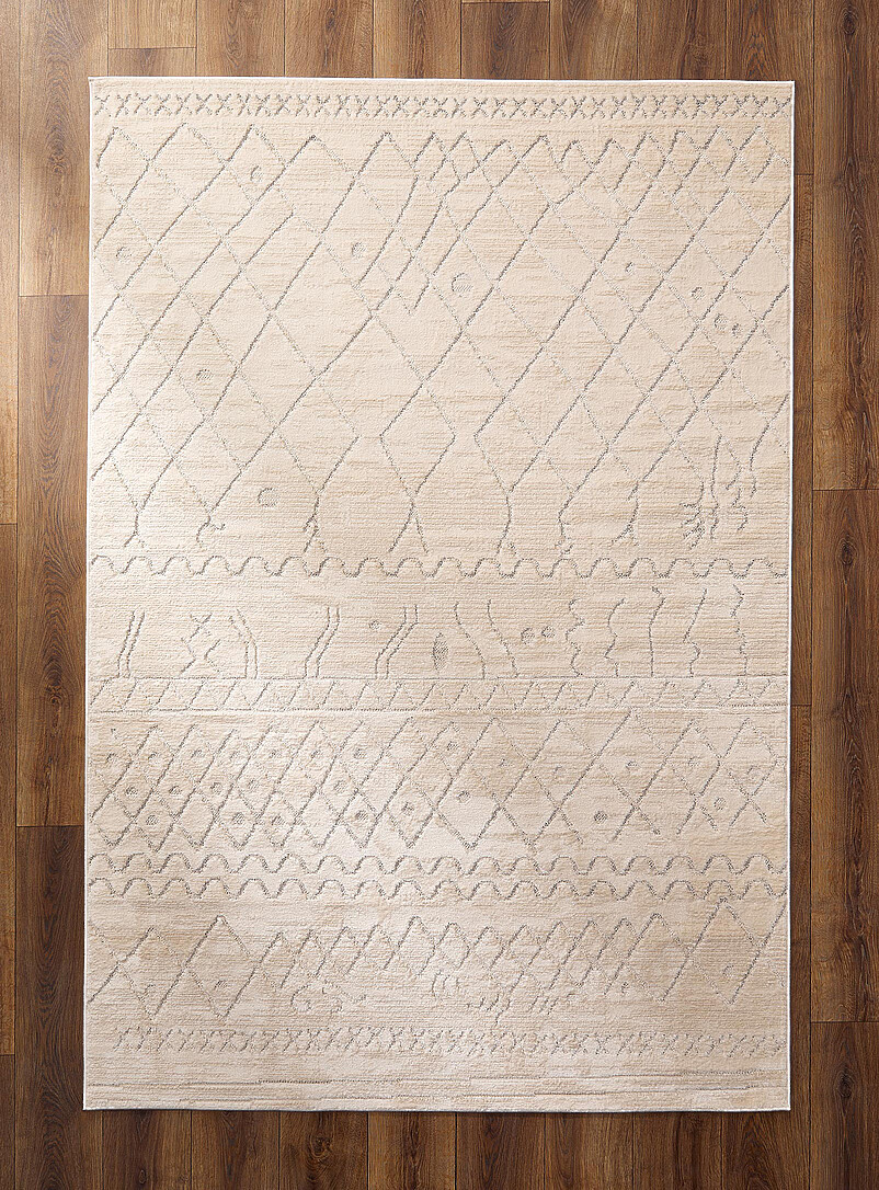 Modern abstract lines beige rug See available sizes product image 2