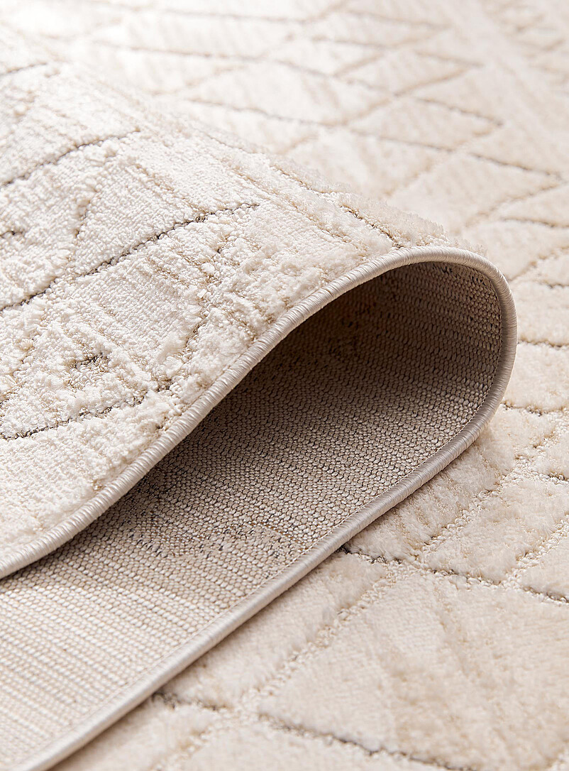 Modern abstract lines beige rug See available sizes product image 3
