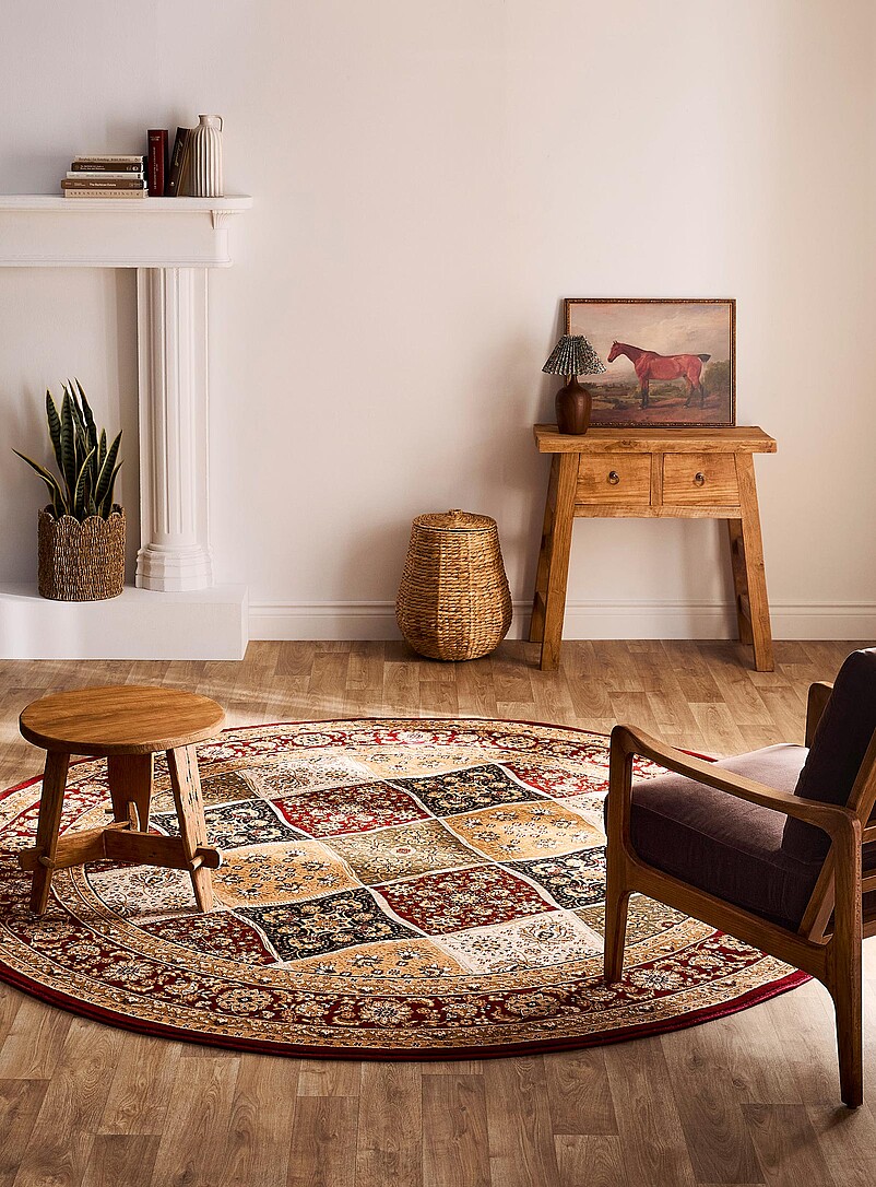 Embellished fluid diamond round rug 230 cm in diameter product image (primary)
