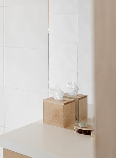 Wooden tissue box cover