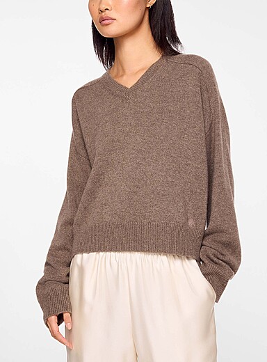 Loulou de Saison: Le chandail en cachemire Anzor Taupe pour femme