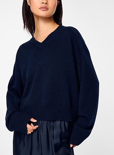 Loulou de Saison: Le chandail en cachemire Anzor Bleu marine - Bleu nuit pour femme