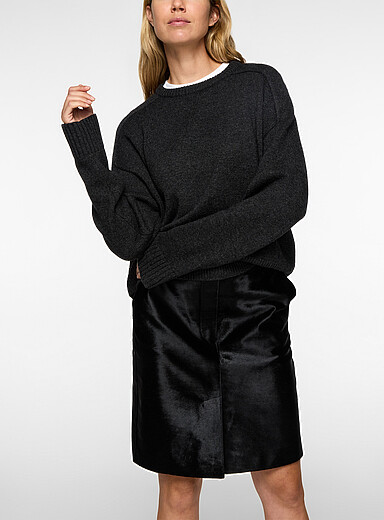 Loulou de Saison Charcoal Breha cashmere and merino sweater for women