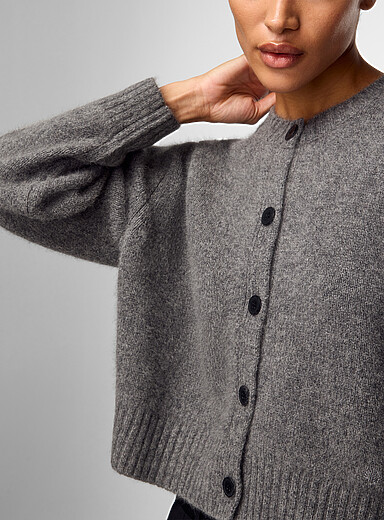 Loulou de Saison Grey Remus yak-blend cardigan for women