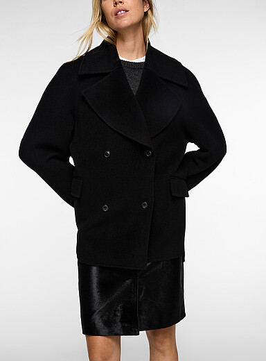 Loulou de Saison: Le manteau laine et cachemire Neil Noir pour femme