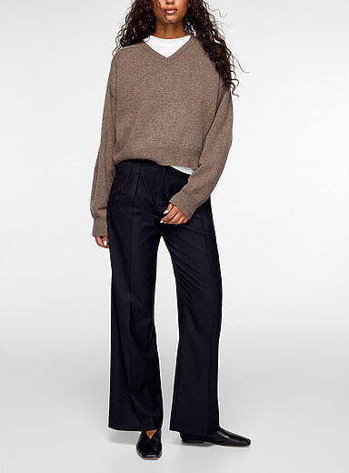 Loulou de Saison Black Sbiru 100% virgin wool pant for women