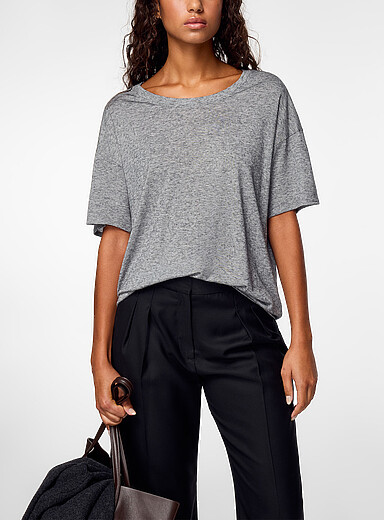 Loulou de Saison Grey Ezra wool-blend T-shirt for women
