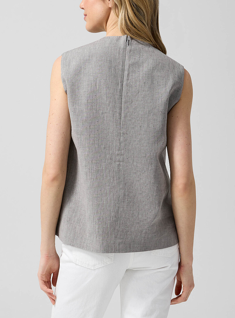 Della linen-cotton blend asymmetrical top product image 2