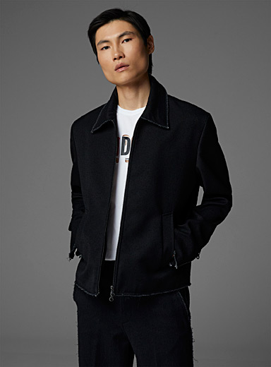 Textured raw finish jacket | Diesel | Shop Men's Designer Diesel Black ...