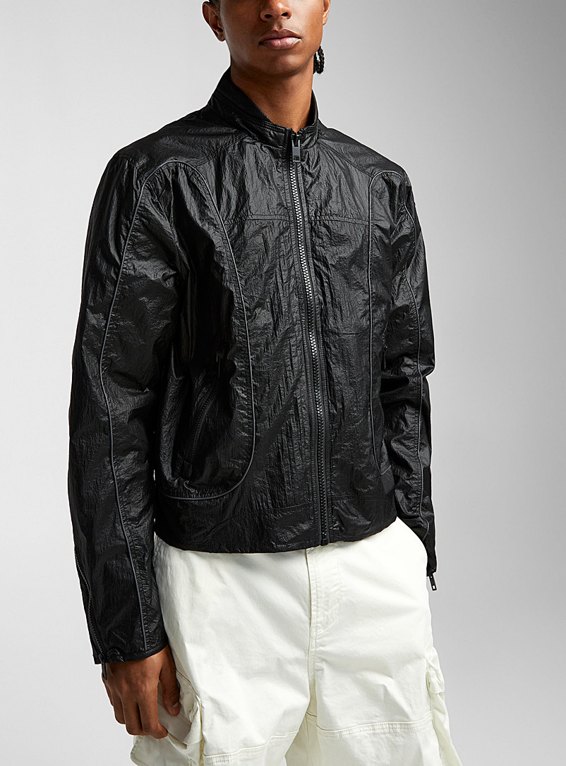 Diesel Black J-Blinkid-A zippered nylon jacket for men