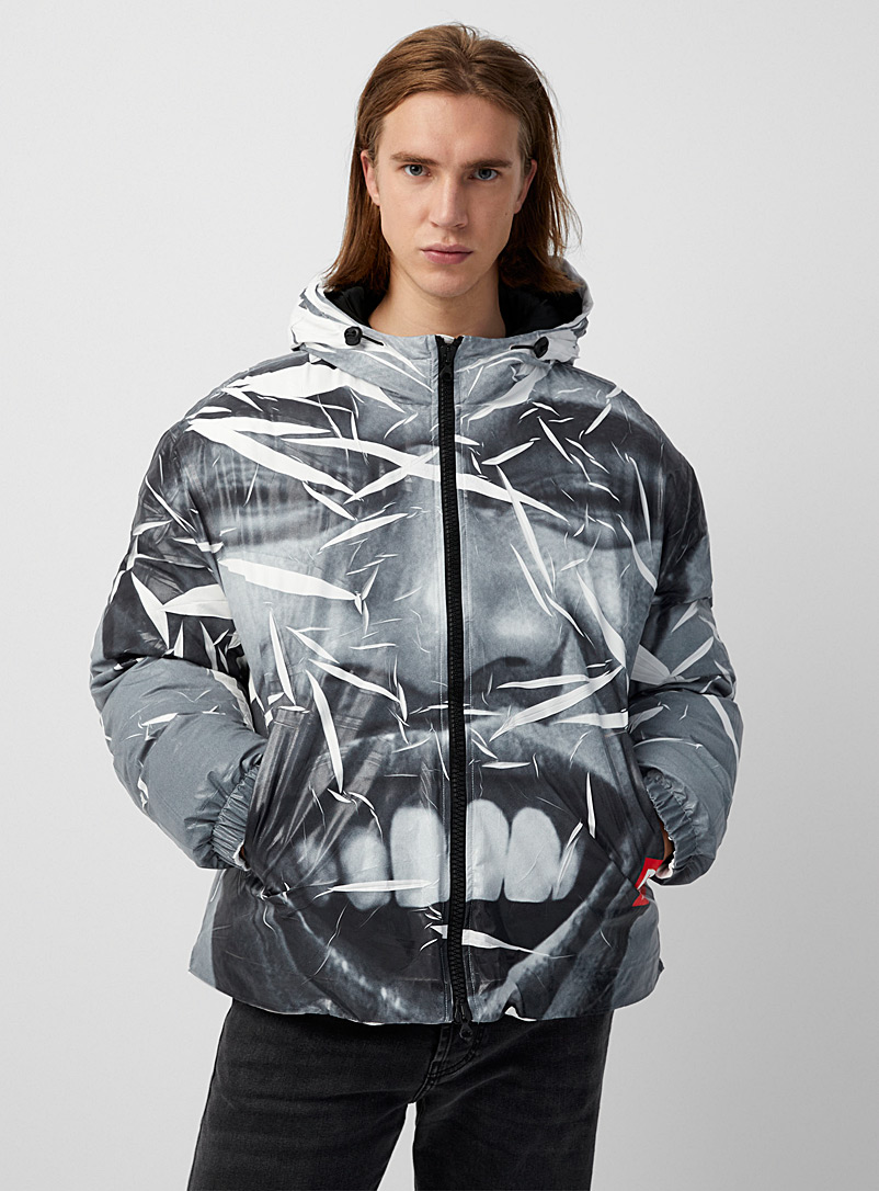 Smiling photo print puffer jacket | Diesel | Shop Men's Designer Diesel ...