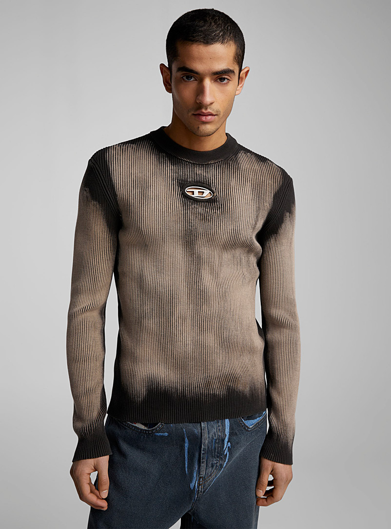 Diesel Grey K-Darin ribbed sweater for men