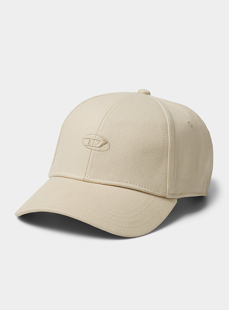 Diesel Ivory White Faded embroidered-logo cap for men