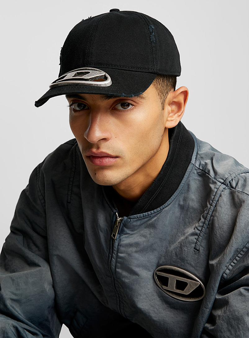 Diesel: La casquette logo métallique XL ajouré Noir pour homme