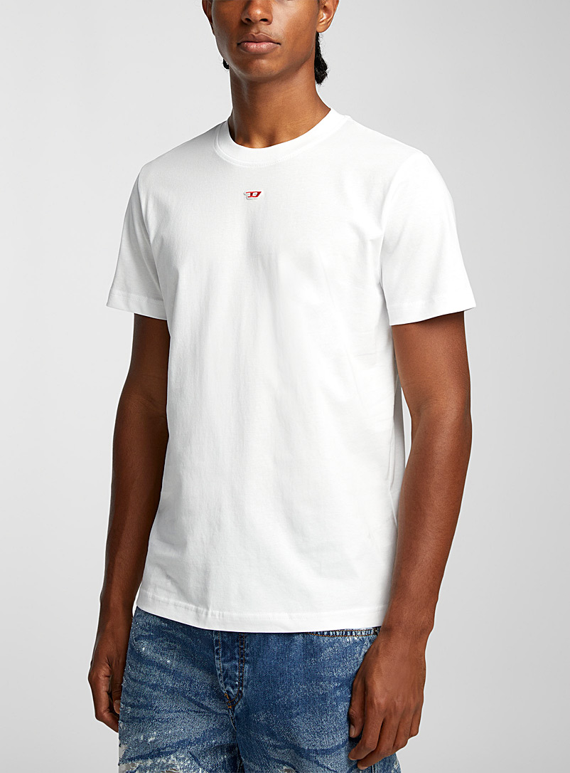 Diesel White T-Diegor-D mini-patch T-shirt for men