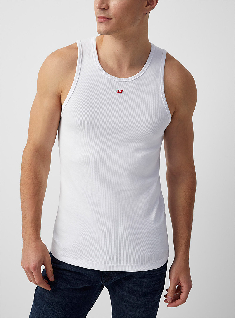 Diesel White T-Lifty-D ribbed camisole for men